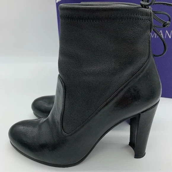 Authentic Stuart Weitzman Mittens black leather ankle boots - Picture 6 of 10